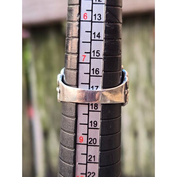 Vintage Solid Sterling Silver Oval Cabochon Ornate Ring & Earrings Set Ring SZ 8 - Picture 10 of 10